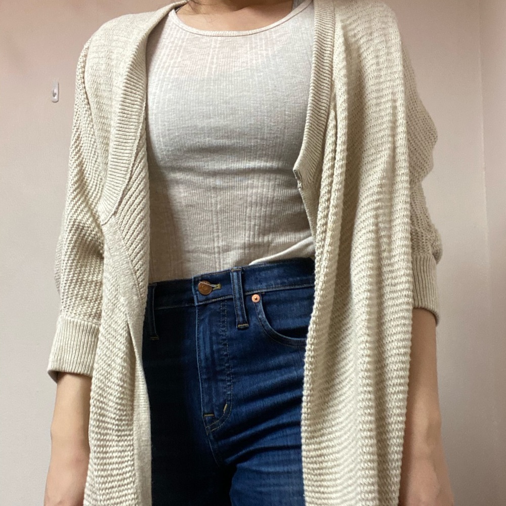 Madewell oatmeal open cardigan